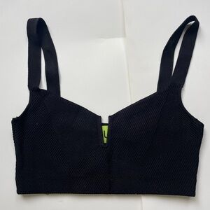 gauge 81 ribbed Black Textured Women's Bralette top